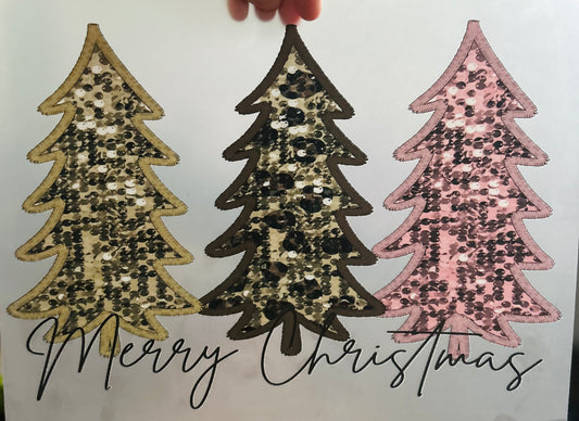 Merry Christmas sequin trees