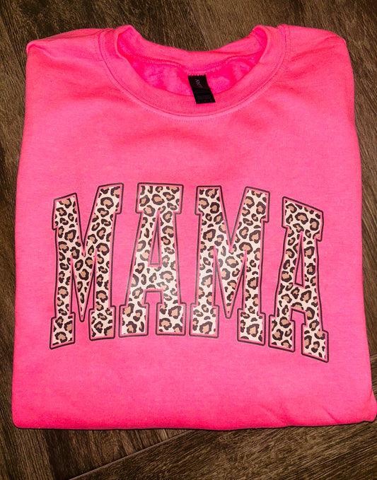 Mama leopard hot pink sweatshirt