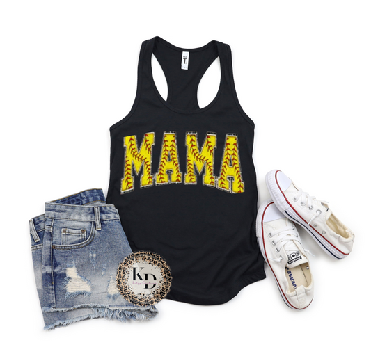 Softball Mama print tank