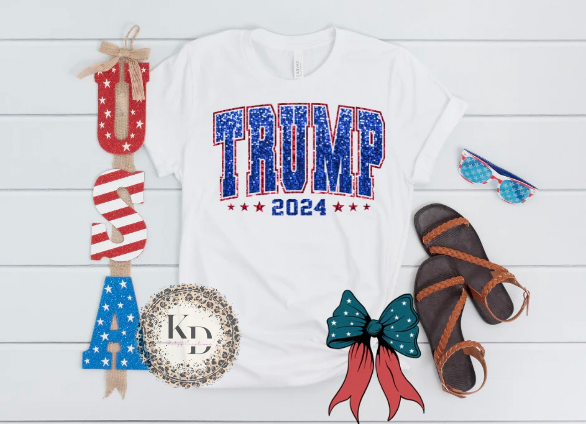 Trump 2024 faux glitter