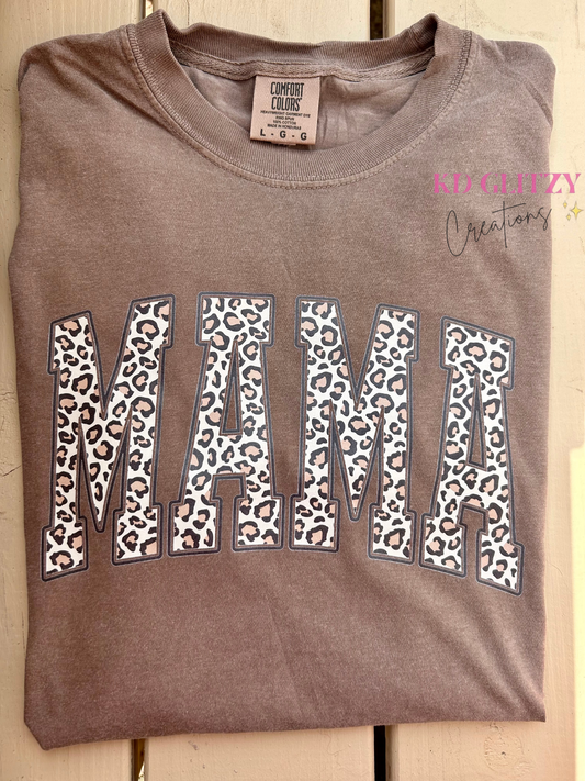 Mama fall leopard espresso comfort colors