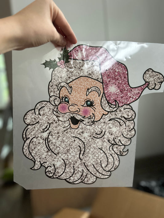 Sparkly pink Santa